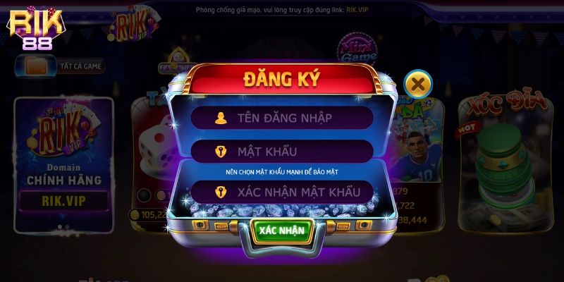 Các bước đăng ký Rik88