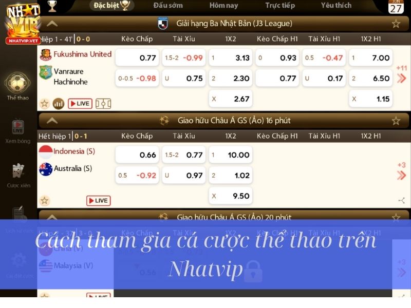 Hướng dẫn cách tham gia Thể Thao Nhatvip