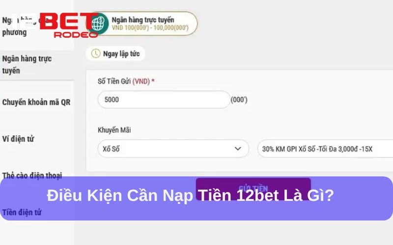 Nạp Tiền 12bet Đa Dạng Phương Thức, An Toàn Bảo Mật 3 Các mức nạp 12bet linh hoạt cho từng đối tượng